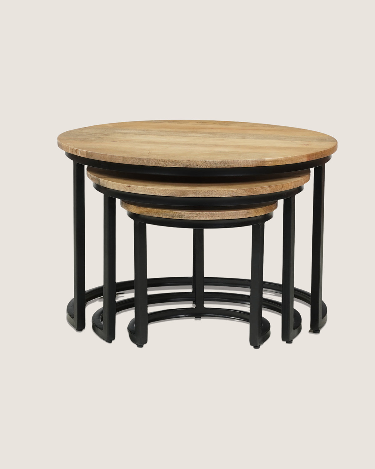 Salontafel Monica Natural - Round | Set van 3