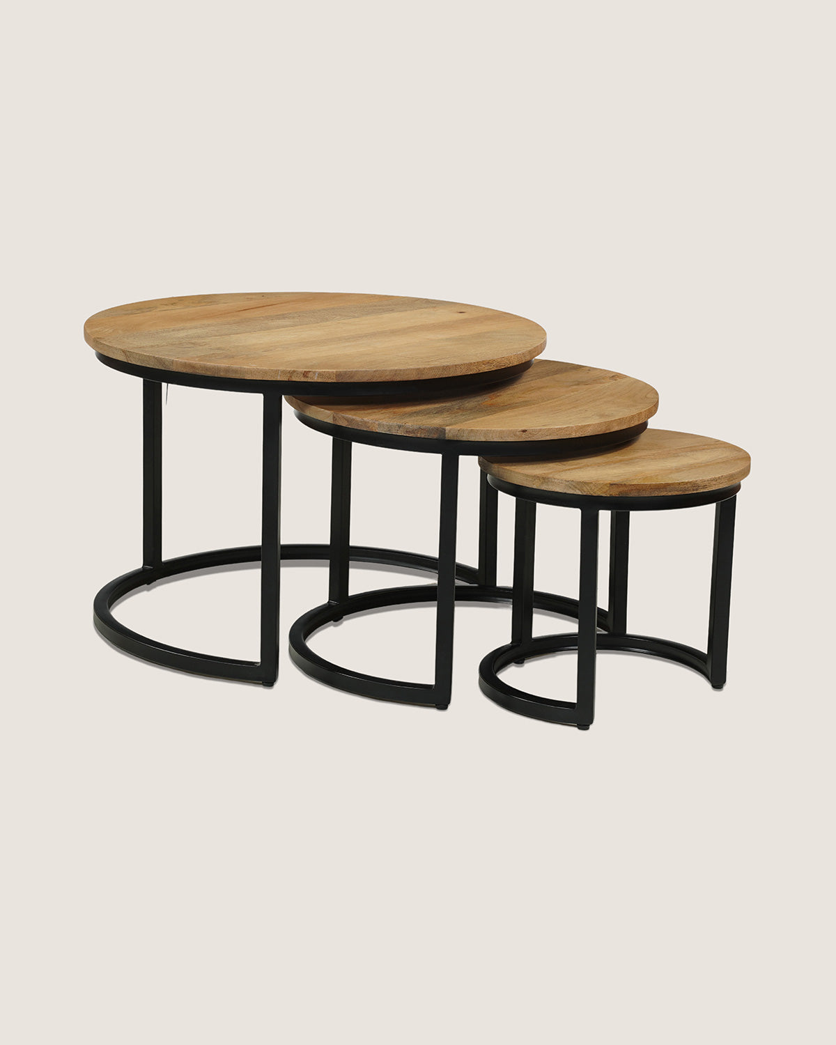 Salontafel Monica Natural - Round | Set van 3