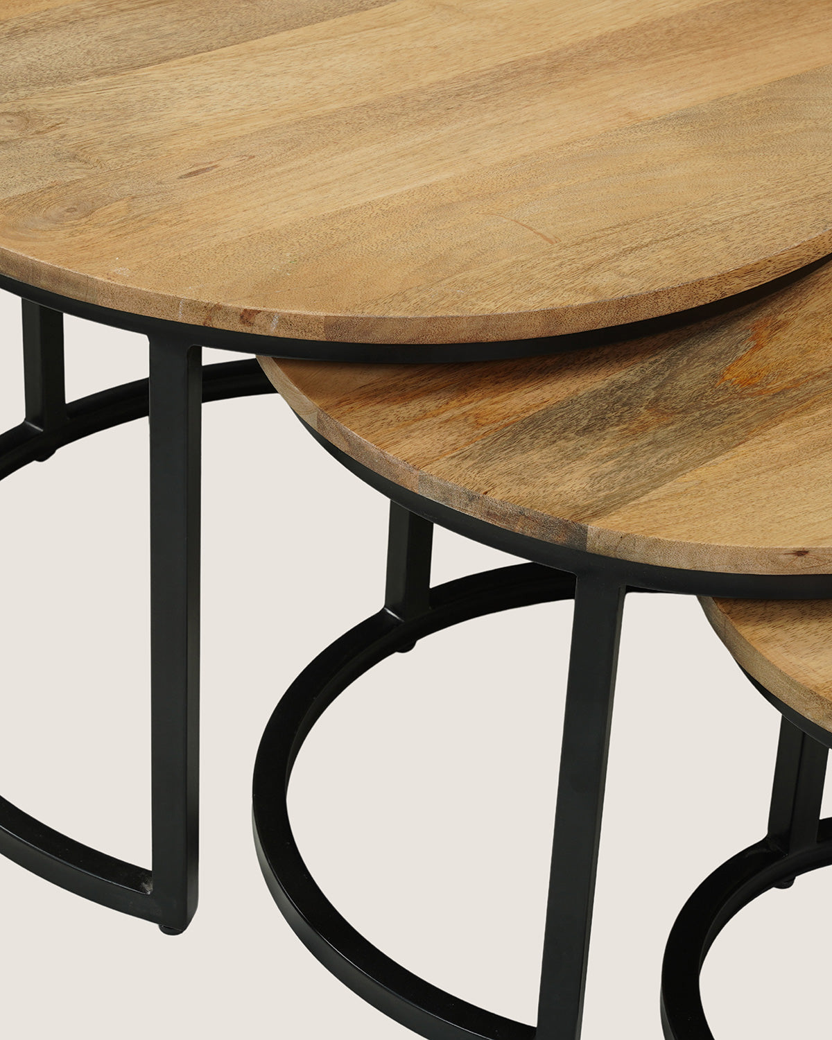 Salontafel Monica Natural - Round | Set van 3