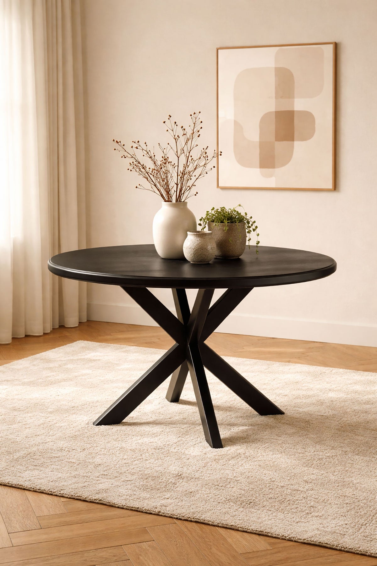 Eettafel Cora Black with Matrix Legs - Round | 100 cm