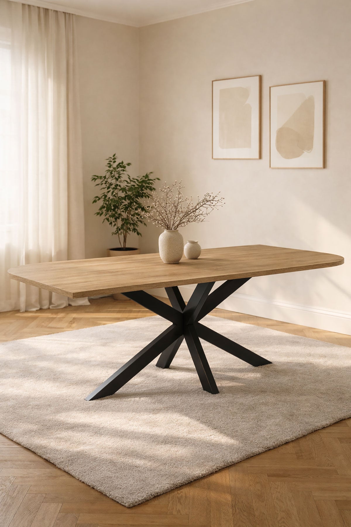 Eettafel Ella Natural with Matrix Legs - Organic | 200 cm