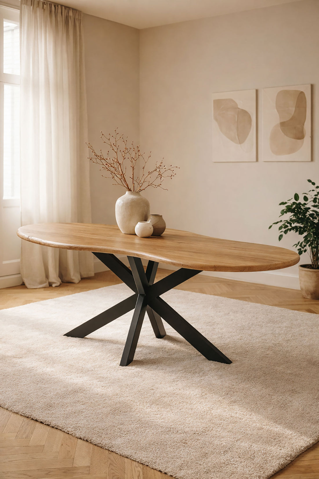 Eettafel Felix Natural with Matrix leg - Organic | 180 cm