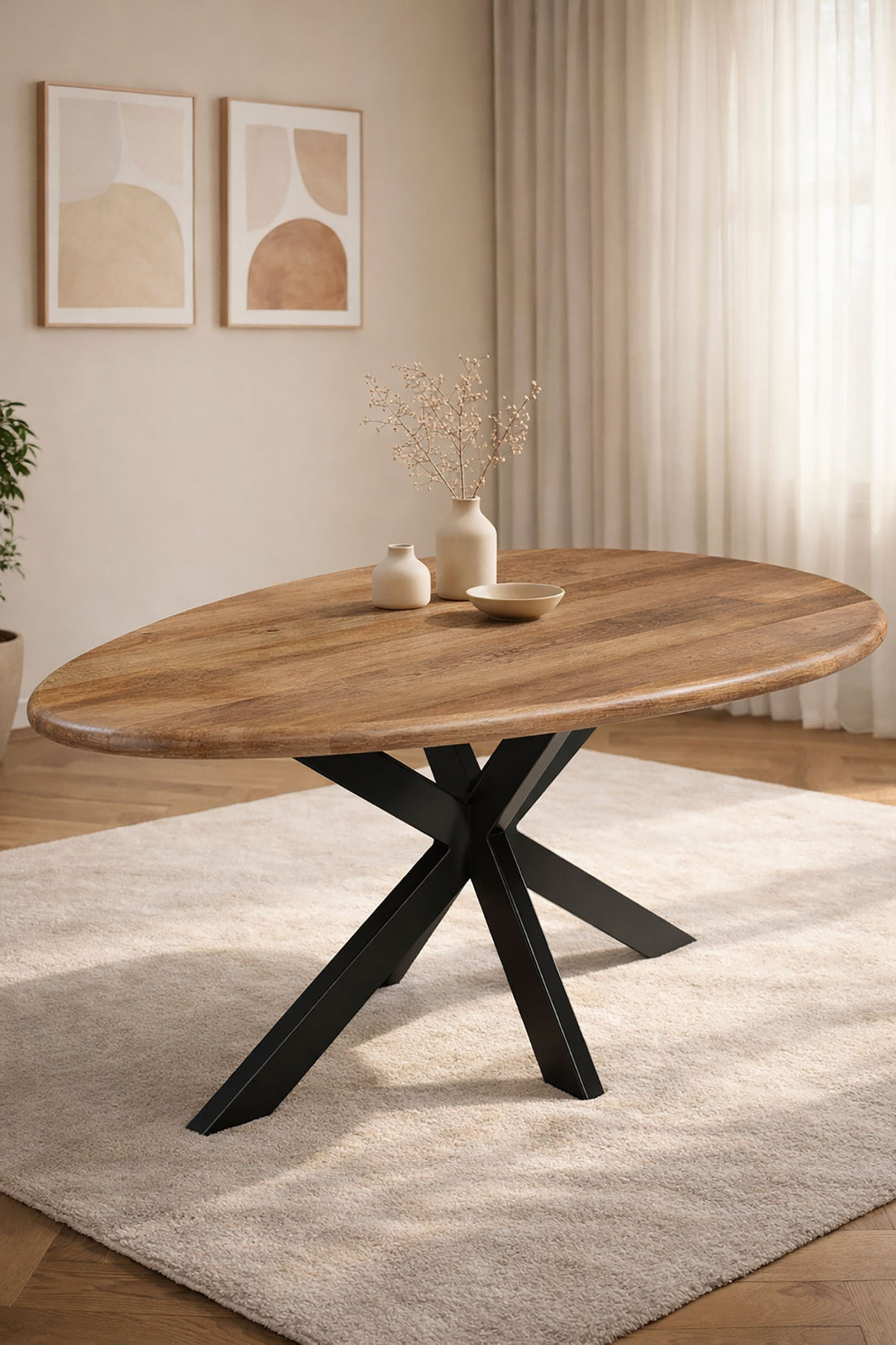 Eettafel Lily Brown with Matrix Leg - Organic | 160 cm
