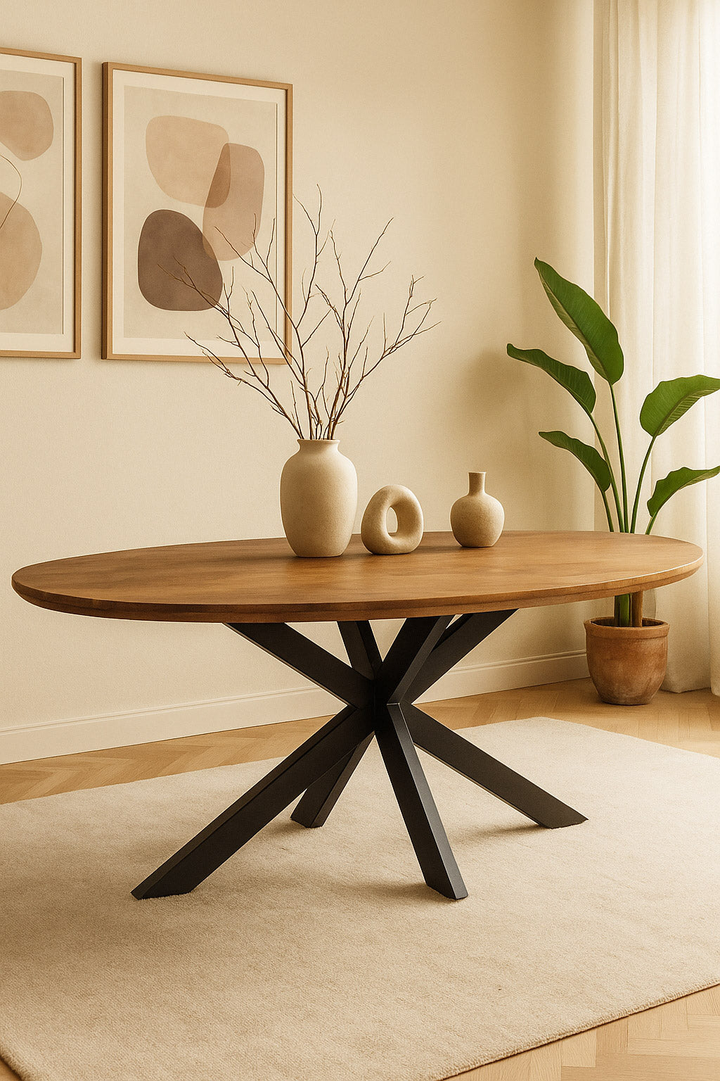 Eettafel Lotte Brown with Matrix Leg - Oval | 140 cm