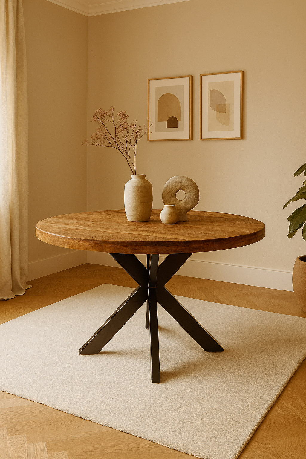 Eettafel Luca Rustic Round
