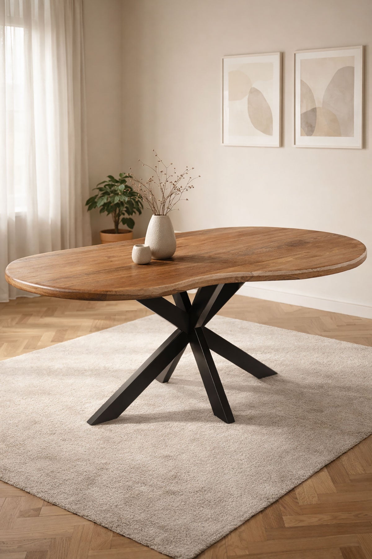 Eettafel Simon Brown with Matrix Leg - Organic | 180 cm