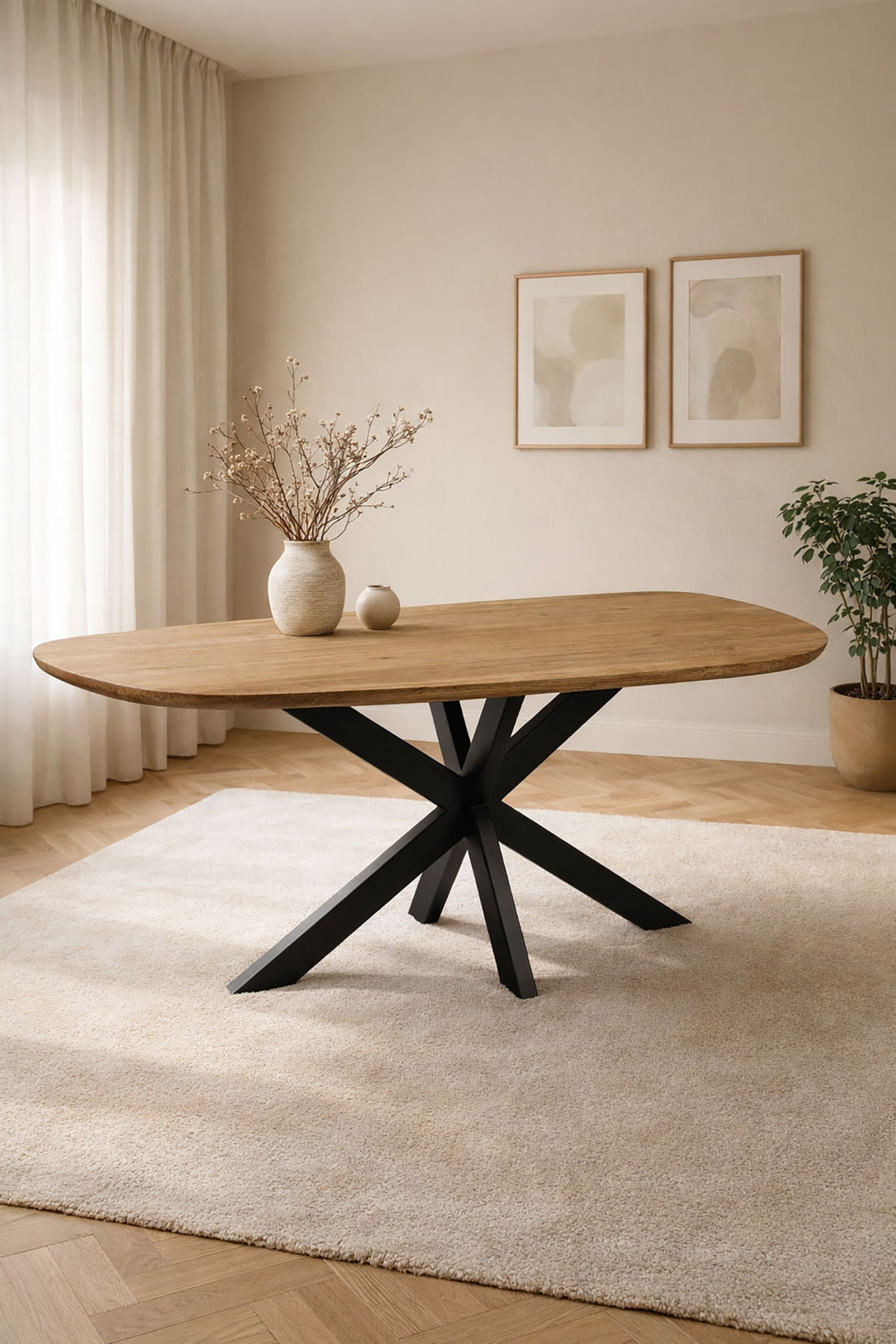 Eettafel Theo Natural with Matrix Leg - Organic | 180 cm