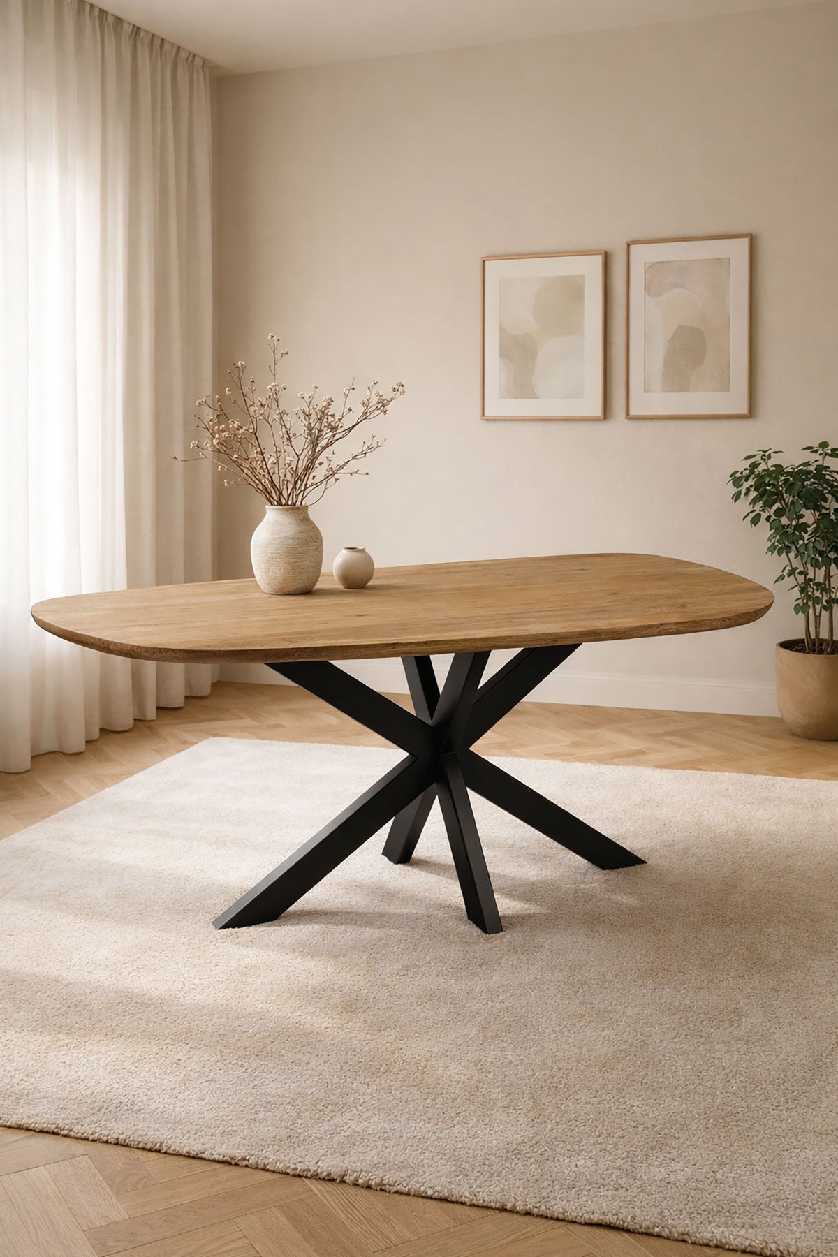 Eettafel Theo Natural with Matrix Leg - Organic | 180 cm