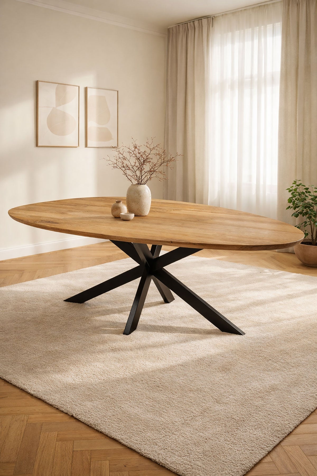 Eettafel Vera Natural with Matrix Leg - Organic | 160 cm
