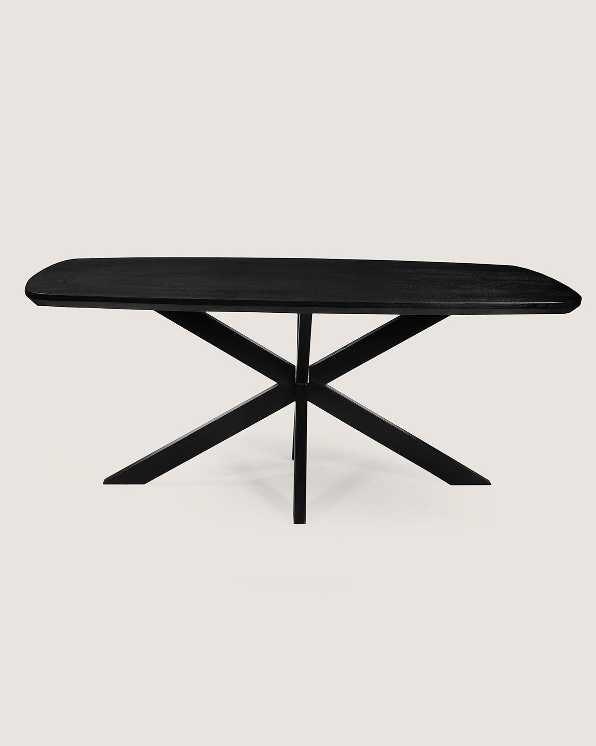 Eettafel Fynn Zwart met Matrix Poten - Deens Ovaal