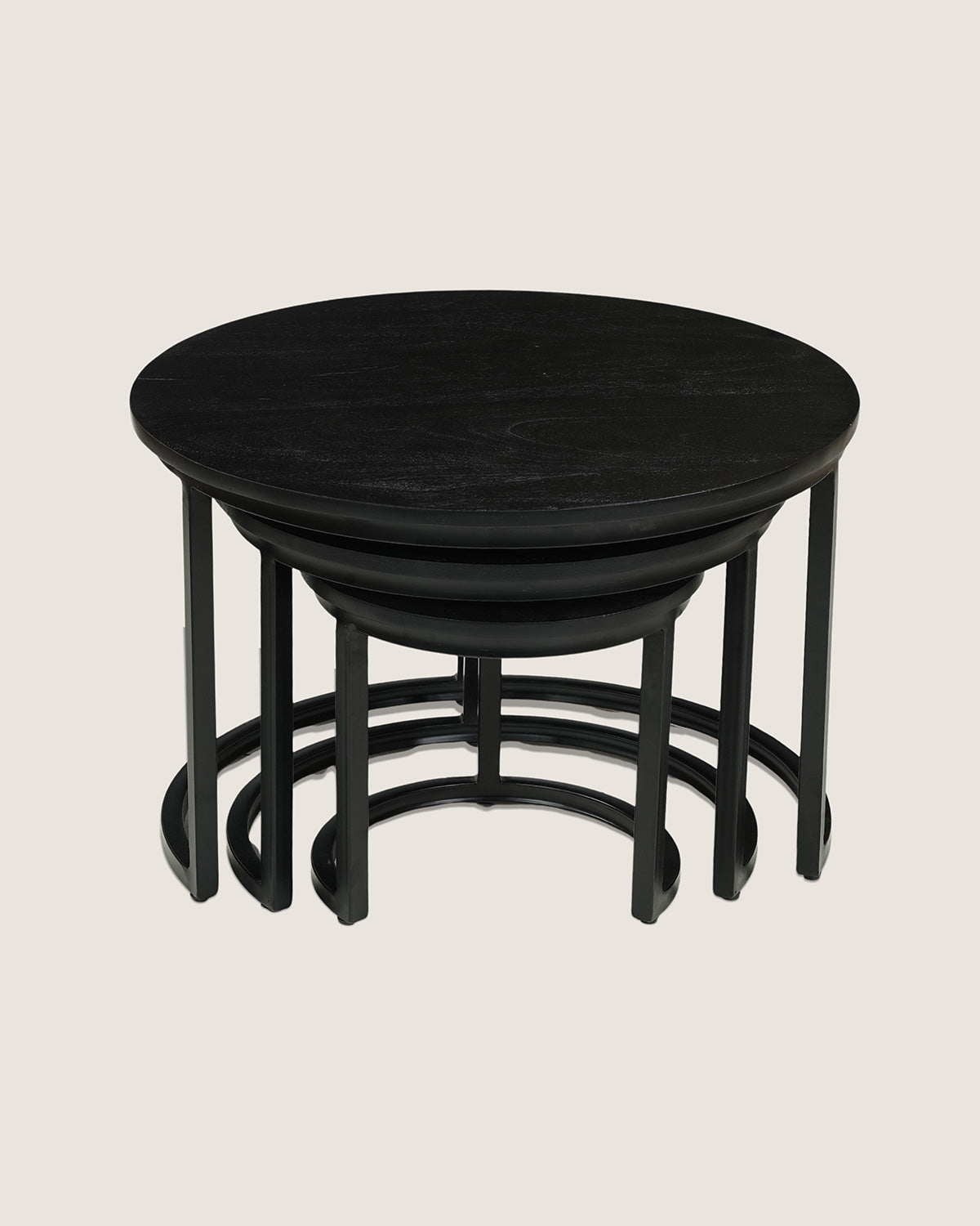 Salontafel Monica Black - Round | Set van 3
