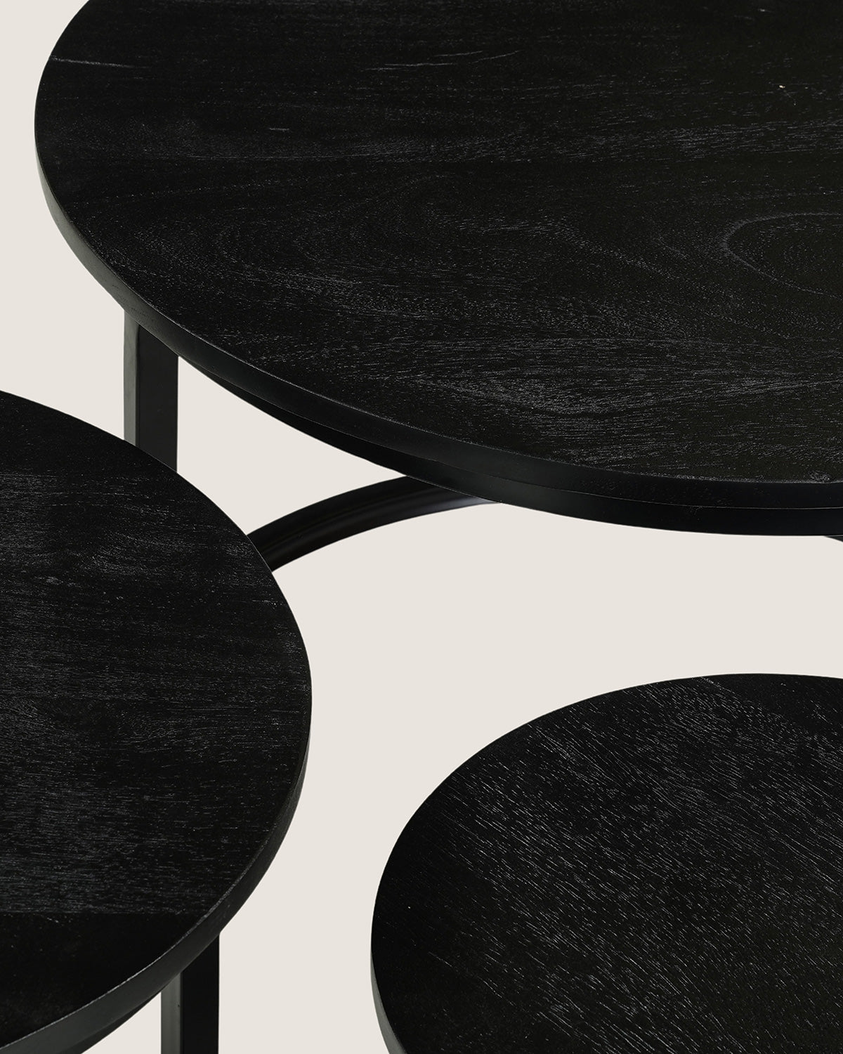 Salontafel Monica Black - Round | Set van 3