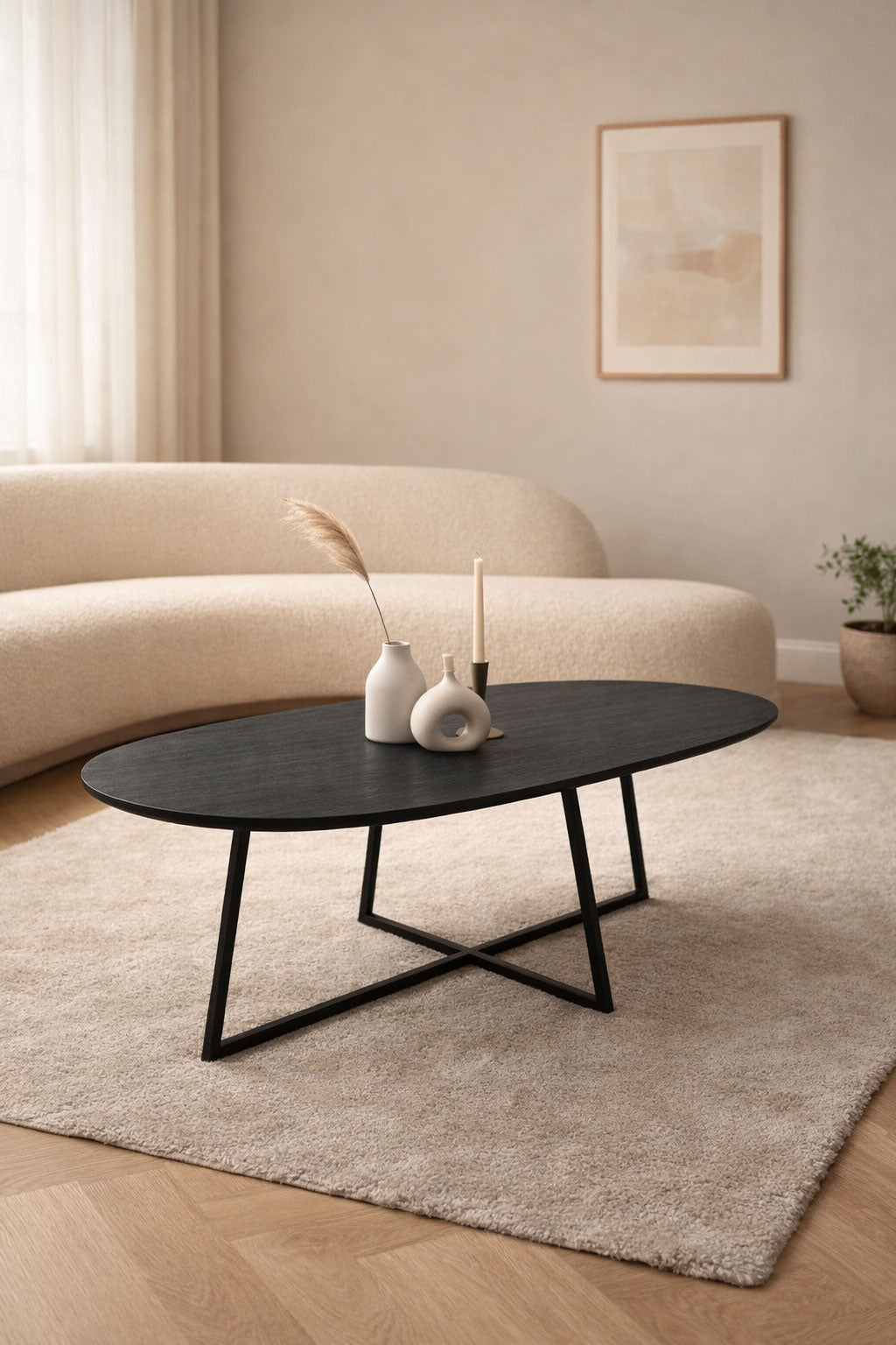 Salontafel Rachel Black - Oval | 120 cm