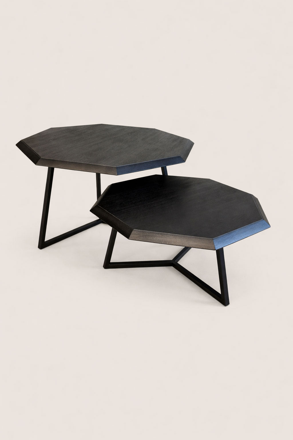 Salontafel Stuart Black - Octagon | Set van 2