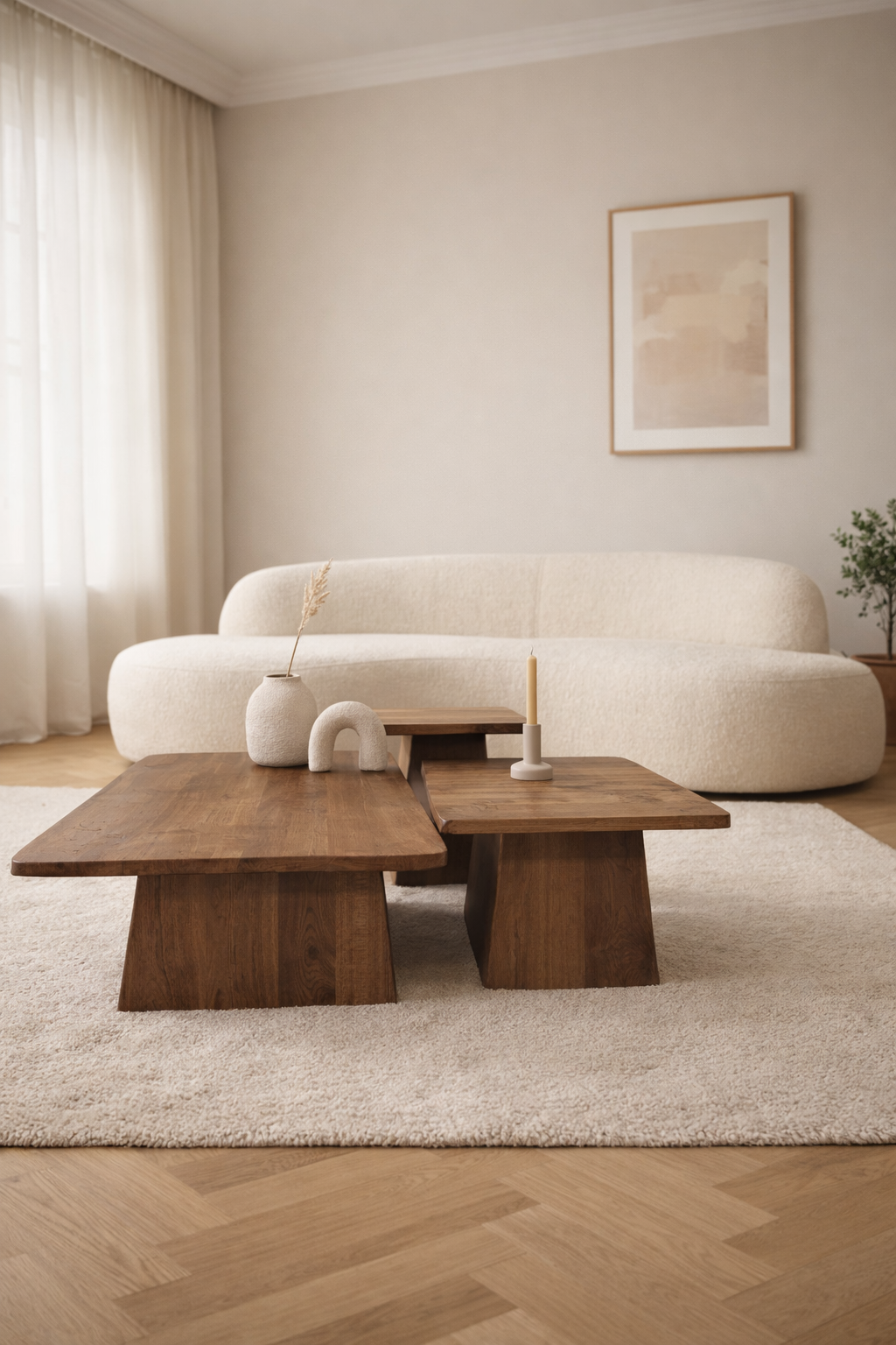 Salontafel Amelia Bruin - Vierkant | Stel busje 3 in