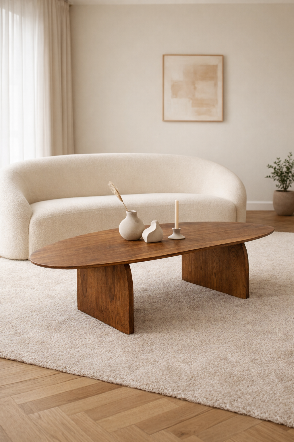 Salontafel Margot Brown - Organic | 130 cm
