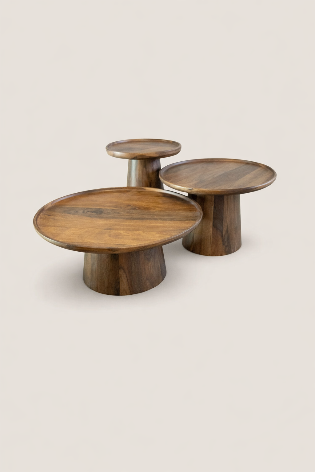 Salontafel Nico Brown - Round | Set Van 3