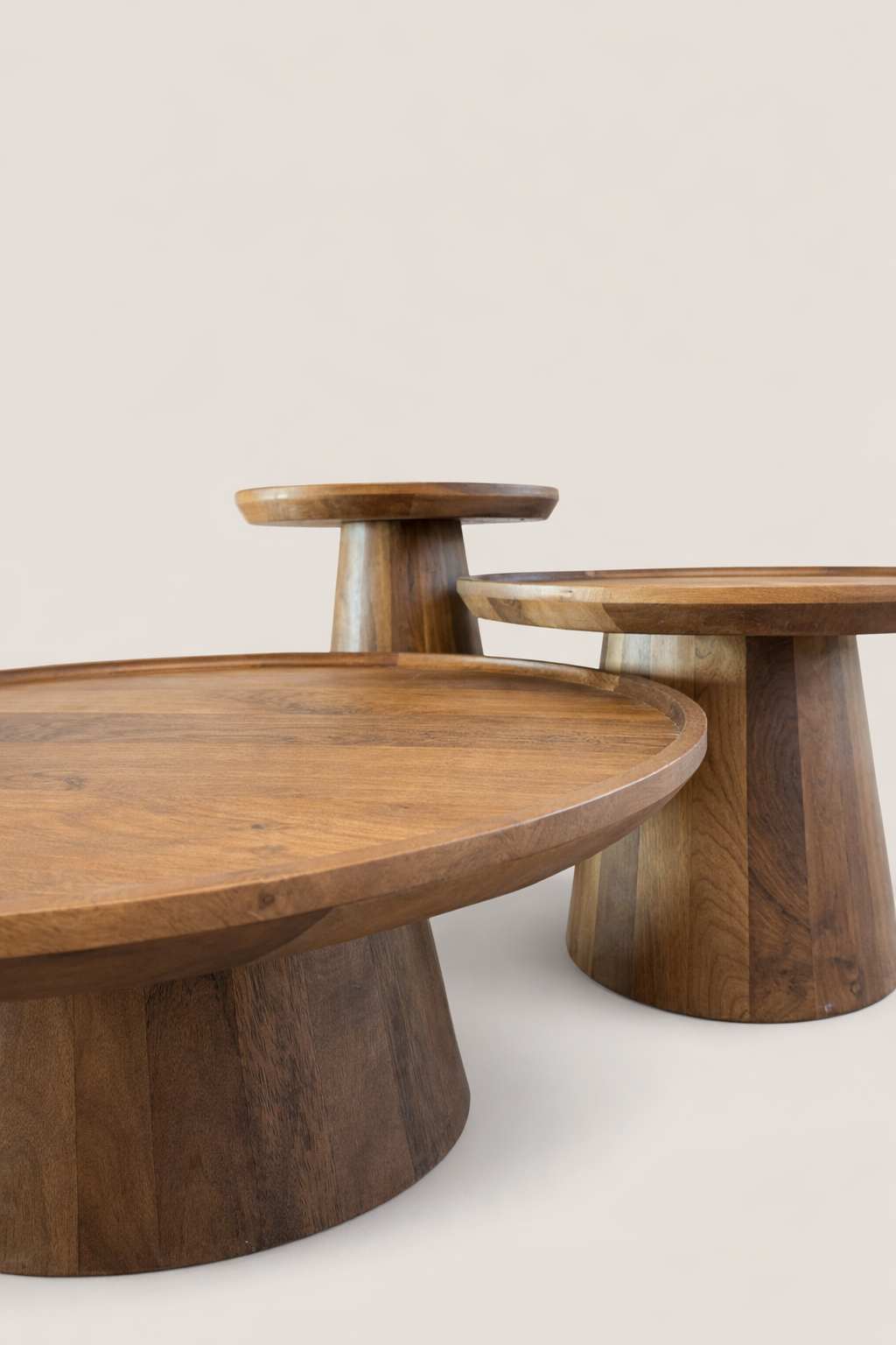 Salontafel Nico Brown - Round | Set Van 3