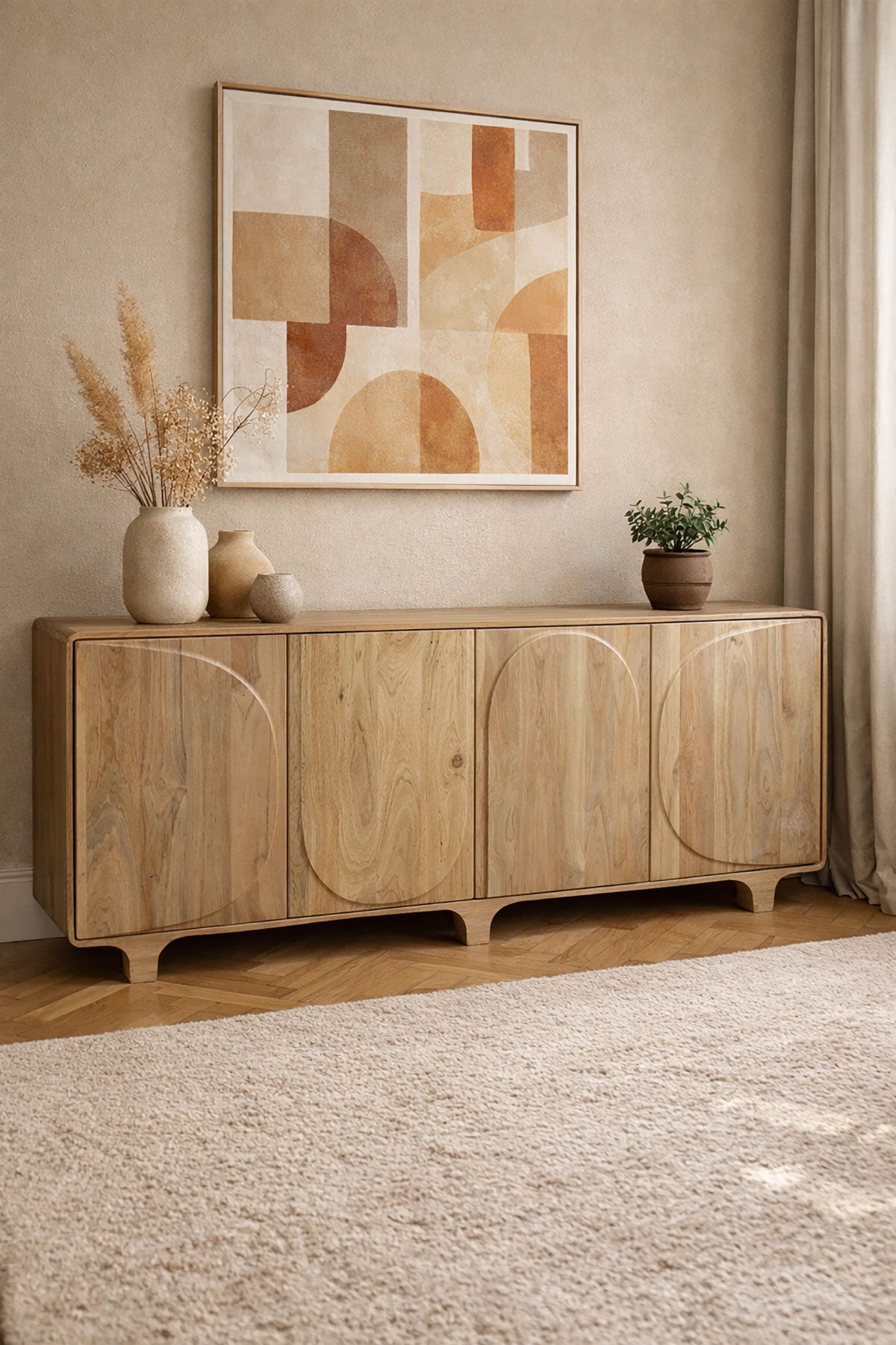 Dressoir Niva Natural - 4 Deurs | 200 cm