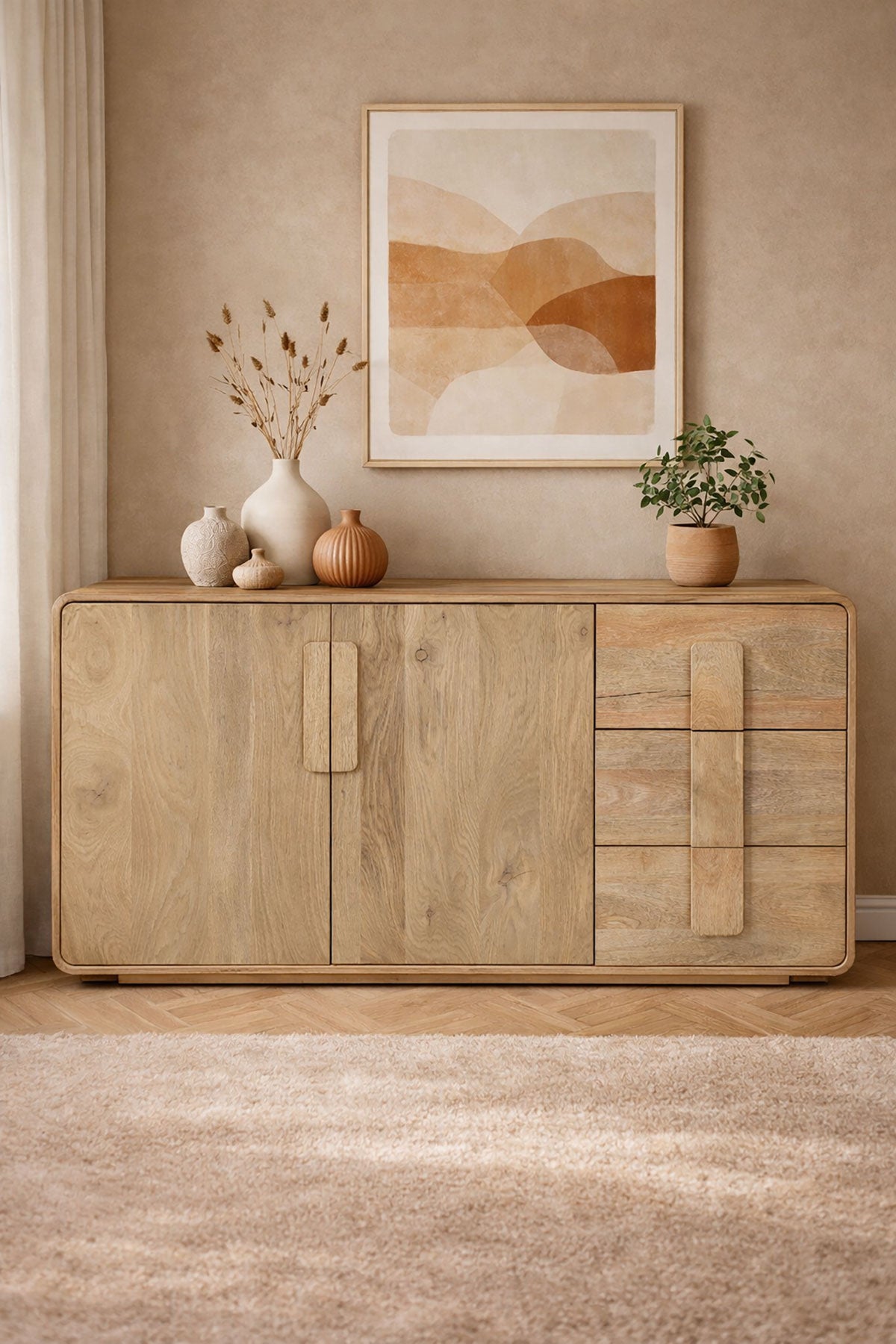 Dressoir Sophie Naturel - 2 Deurs 3 laden | 160 cm