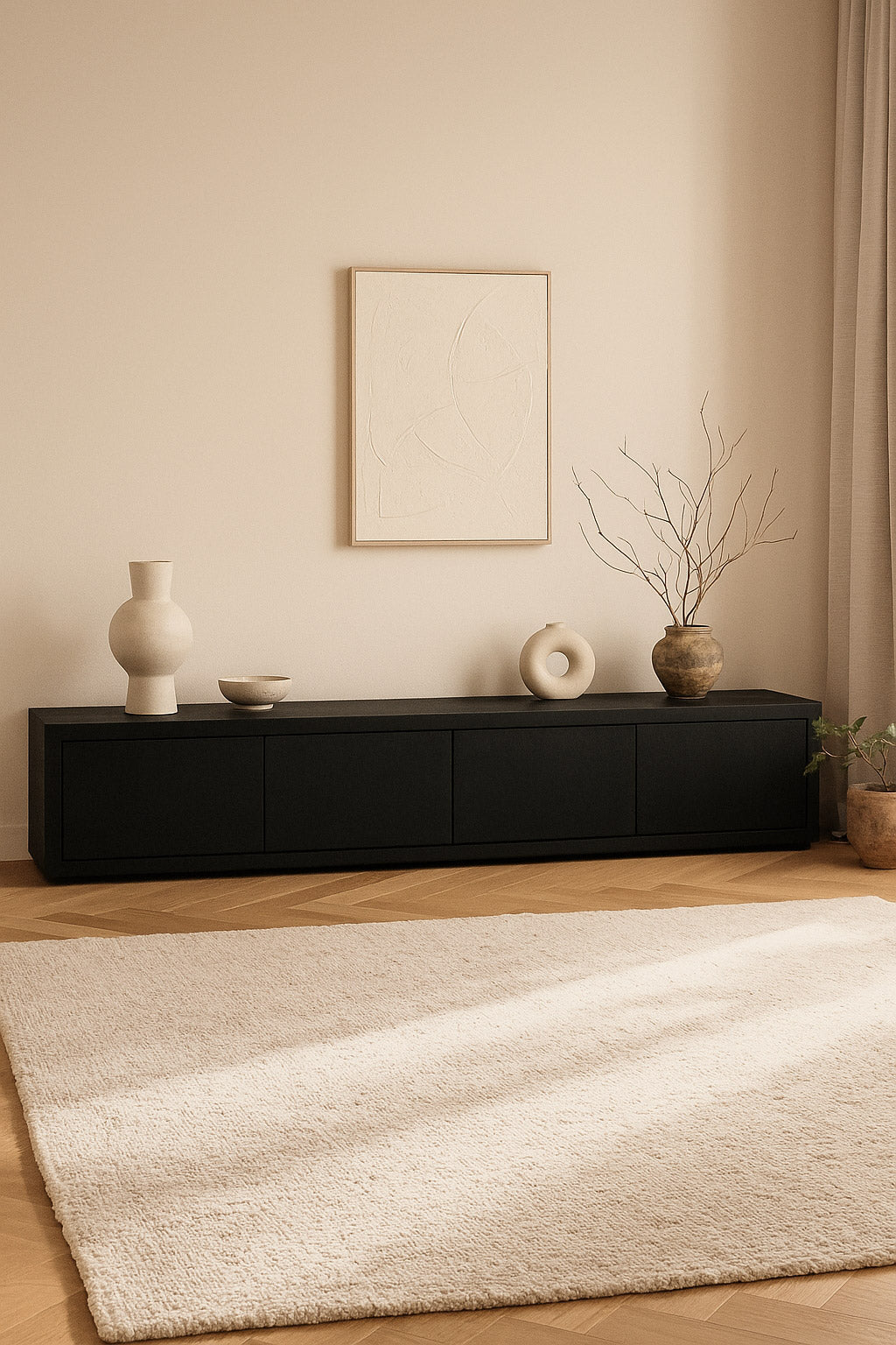 Tv Meubel Hugo Black | 210 cm