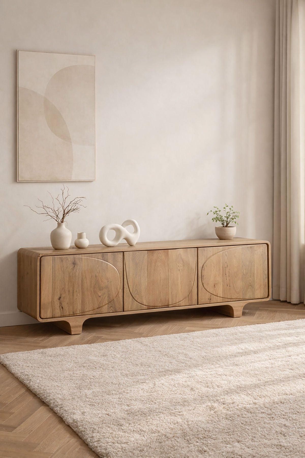 TV meubel Niva Natural - 3 Deurs | 160 cm