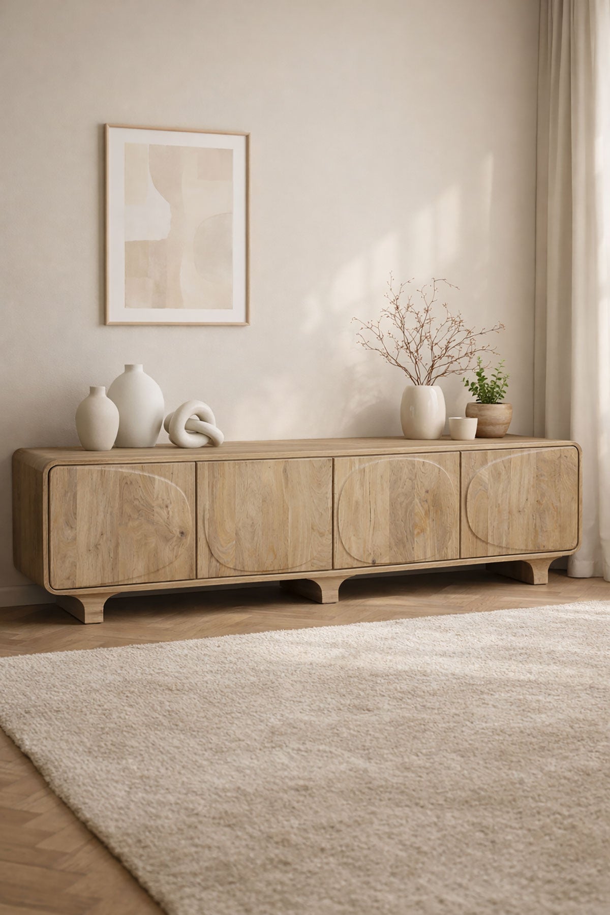 TV meubel Niva Natural - 4 Deurs | 200 cm