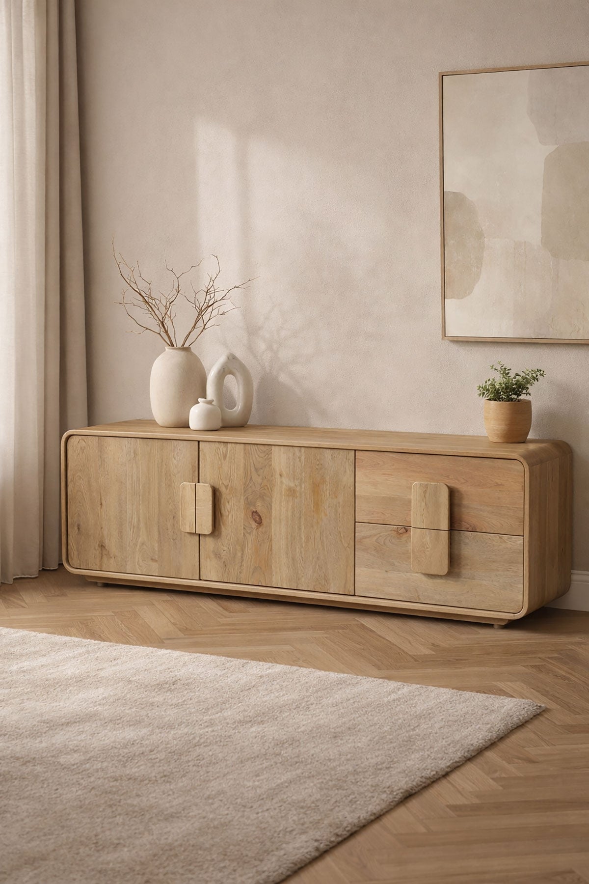 TV-meubel Sophie Naturel - 2 Deurs 2 lades | 160 cm