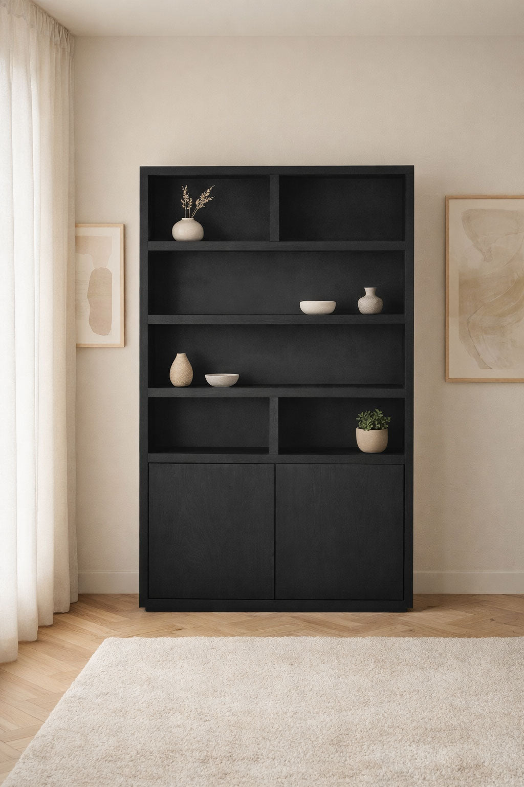 Vakkenkast Hugo Black | 120 cm