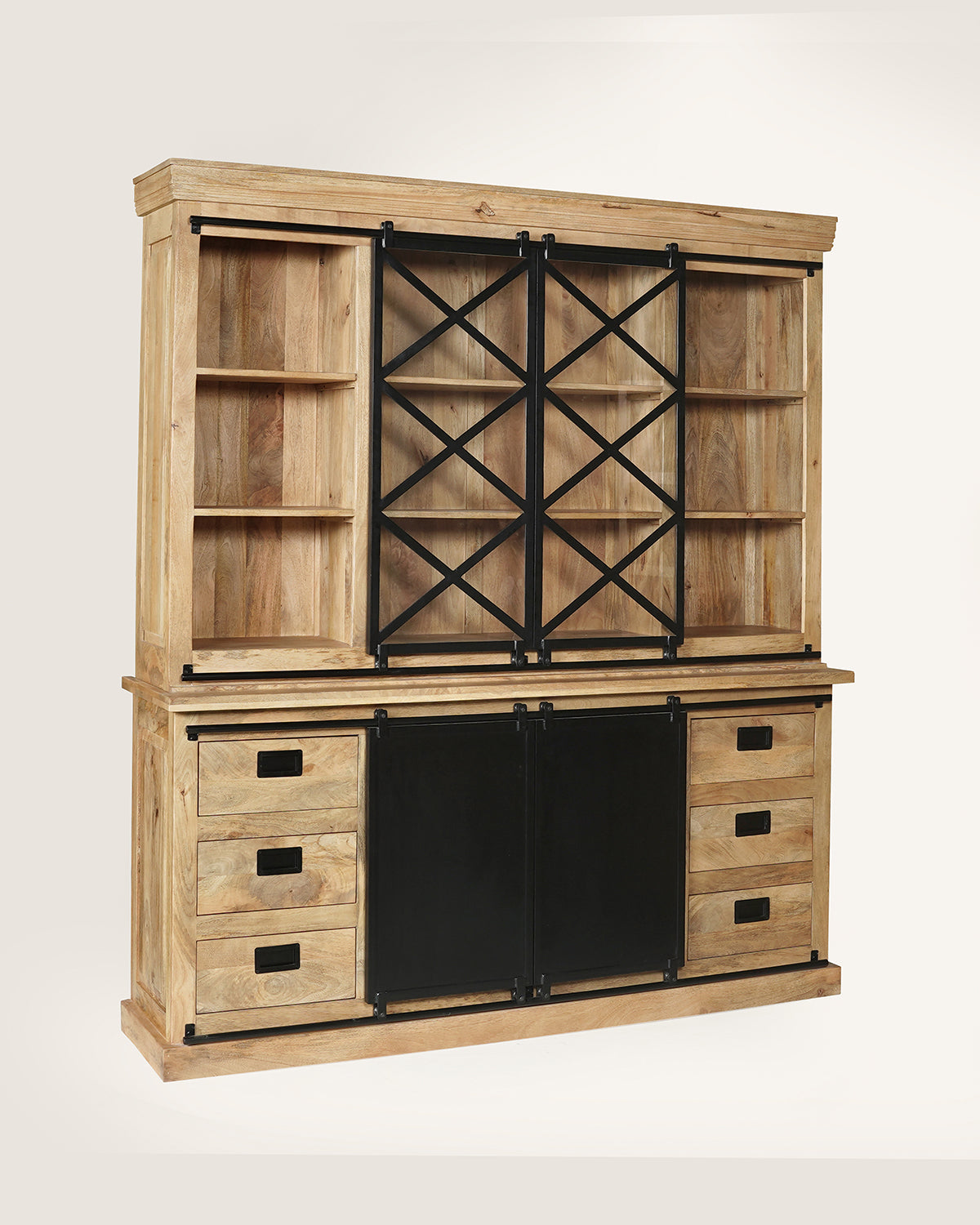 Vitrinekast Oliver Natural | 200 cm