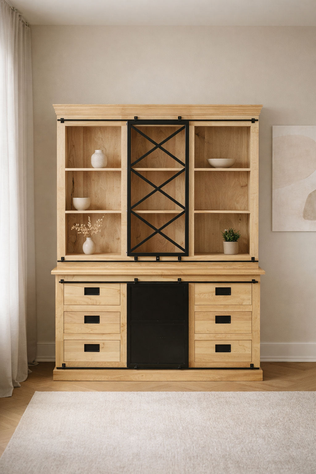 Vitrinekast Oliver Natural | 160 cm